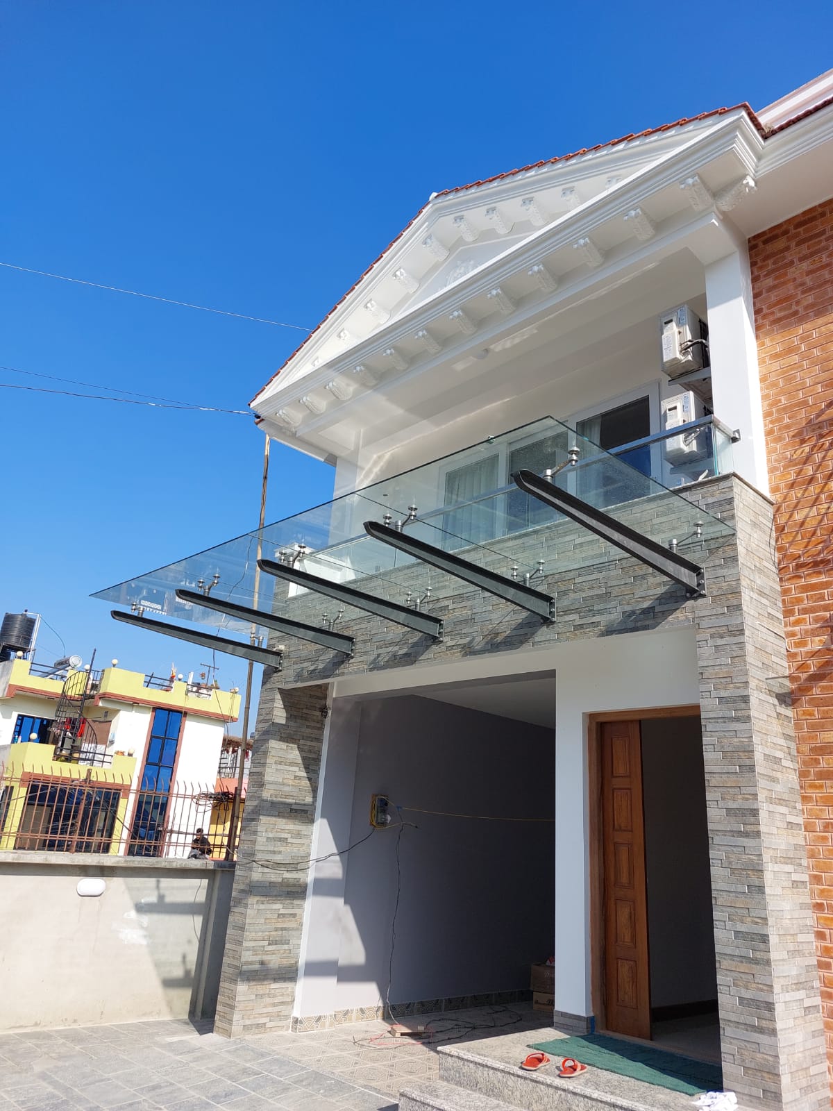 Iron and Toughened Glass Canopy